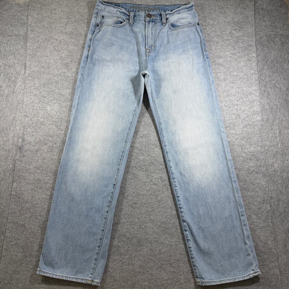 American Eagle Loose Jeans Mens 30x32 Light Wash Blue Denim Relaxed Fit